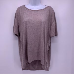 NEW Alternative Apparel Beige Open Back Short Sleeve Top Size Large